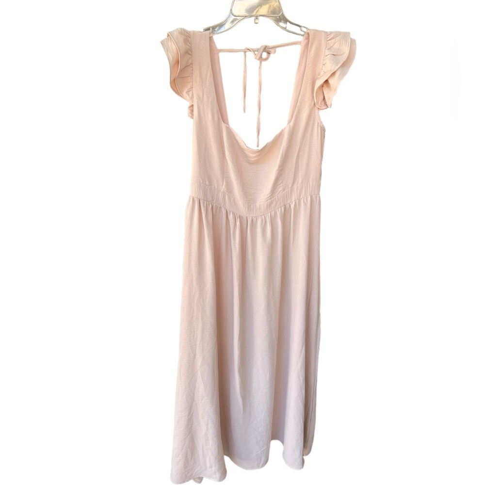Petal + Pup Tie Back Ruffle sleeve Blush Dress NWT 6